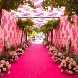 Moquette filmée - Stand Event - Rose Fushia - Partenariat