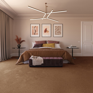 Moquette chambre résistante aux taches Chromaluxe noisette