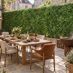 Mur végétal artificiel - Manoir champêtre - Intérieur et extérieur pour créer une terrasse à l’abri des regards