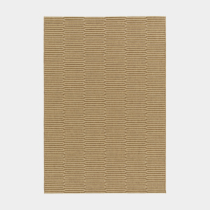 Tapis Salon Terrasse Capsule, formes graphiques cuivrées sur fond beige