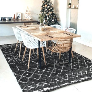 Tapis motif Berbère Dharan Foncé - Salle à manger