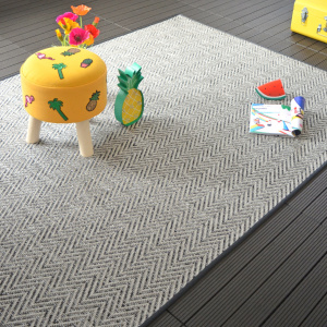 Tapis intérieur / extérieur Java Chevron silver galon anthracite