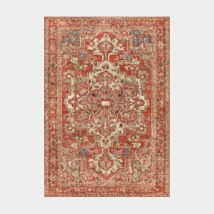 Tapis doux à motif oriental - Jalil - Rouge
