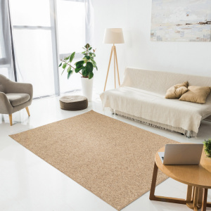 Tapis de salon ou chambre Bouclette marron praliné - salon