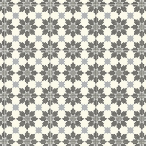 Sol Vinyle Link Plus - Carreaux de ciment motif gris - Surface brillante