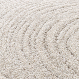 Tapis de salon doux à motif organique - Ida - Grège - gros plan