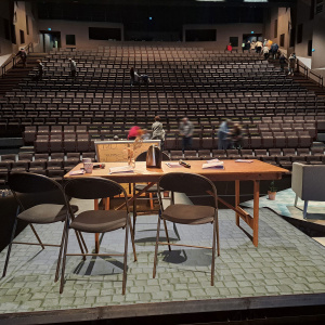 Ambiance artistique avec le tapis sur mesure vinyle textile en relief 3D imprimé pavés anciens de ville