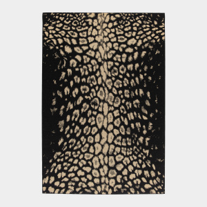 Tapis léopard noir et doré ultra chic – motif animalier tendance pour salon ou chambre