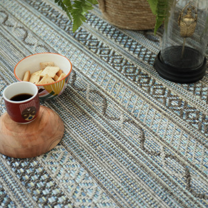 Moquette Tissé Plat - Aztlan bleu multicolor - salon