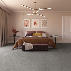 Moquette résistante aux taches Chromaluxe Gris organique dans un intérieur soigné et résistant au quotidien