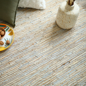 Tapis en matière recyclée - Japandi - Couleurs nudes - Vue de loin