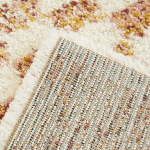 Tapis damier à poils longs - Pixel - Effet terracotta - envers