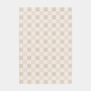 Tapis motif damier en matière recyclée - Andy - Beige