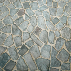 Moquette Stand imprimée Chemin pavé – motif pierres grises pour événementiel