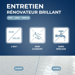 Produit Starwax sols PVC 2 en 1, 1L avec formule double action nettoyer et faire briller sans rinçage