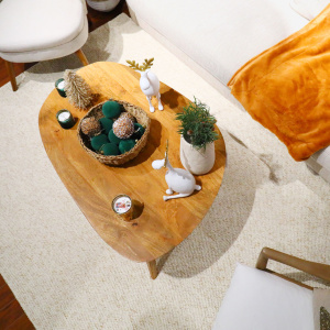 Tapis de salon ou chambre Bouclette crème fouettée - vue du dessus
