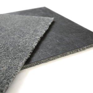 Dalle moquette velours Gris foncé épaisse et confortable, vues endroit et envers avec structure