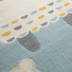 Tapis chambre d'enfant - Lily Fox - Bleu - gros plan