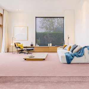 Moquette ultra douce Kawaii rose poudré, sol textile confortable et lumineux à l'esprit contemporain