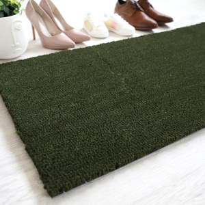 Tapis sur mesure Paillasson Brosse Coco 17mm - Vert - vue de loin