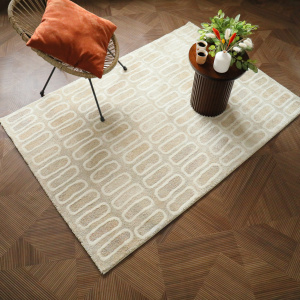Tapis de salon ou chambre Identité beige nude - salon