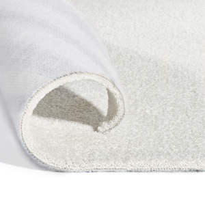 Moquette Kawaii Blanc doux polyamide recyclé, revêtement souple et épais replié