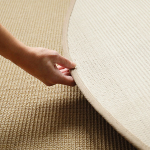 Tapis rond sisal Yucatan Sable - envers