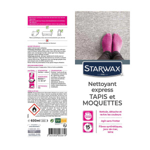 Nettoyant raviveur express Tapis et moquettes Starwax - étiquette