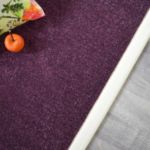 Tapis Bellaire violet ganse coton écru - vue du dessus