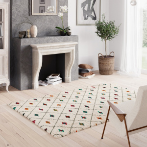 Tapis motif Berbère - Patan coloré - Ambiance cheminée