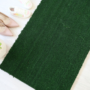 Tapis sur mesure Paillasson Brosse Coco 17mm - Vert - vue de haut