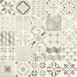 Zoom sur les motifs Carreaux de ciment - Noir dans des tons noirs et gris