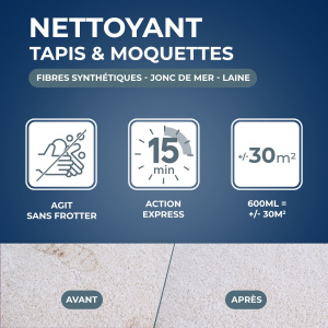 Nettoyant raviveur express Tapis et moquettes Starwax avec action rapide en 15 minutes et entretien facile