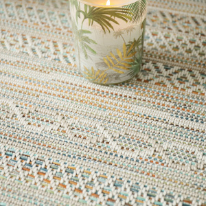 Tapis sur mesure tissé plat Aztan peral multicolor - vue de près