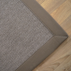 Tapis Tissé plat Mahé silver ganse coton taupe - coin