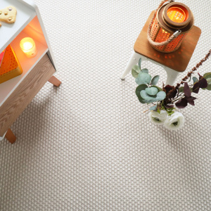 Tapis sur mesure Tissé plat natté Sumatra - blanc - Vue de haut