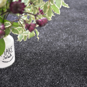 Tapis Paillettes Star noir ganse coton noire - gros plan