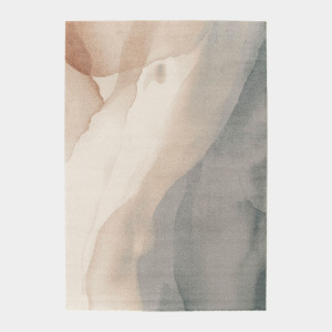 Tapis Élégie motif aquarelle tons naturels beige marron bleu en dégradé doux