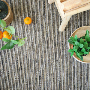 Revêtement de sol tissé plat Bornéo Silver avec fibres polypropylène résistantes et décor naturel