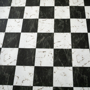 Moquette Stand imprimée Damier marbré – motif noir et blanc effet marbre