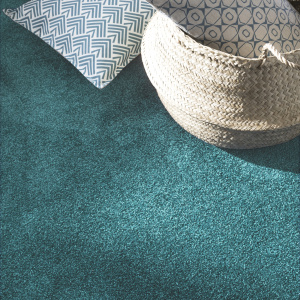 Tapis sur mesure Velours Feelings Balsan couleur bleu canard - chambre