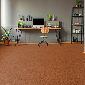 Moquette Lumicolor Rouille terracotta dans un espace de travail moderne et inspirant