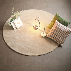 Tapis rond Hypnose beige nude Galon tabac