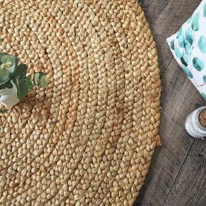Tapis naturel rond Boho en Jute - Vue de haut