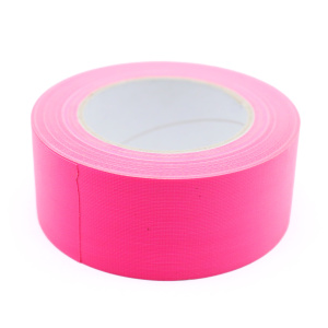 Gaffeur toilé rose 50 mm, adhésif fluo sans résidu