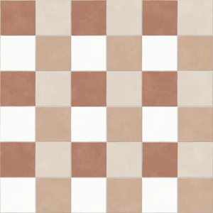 Zoom sur le motif vichy terracotta du sol vinyle Maison Vichy