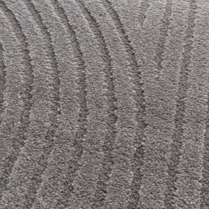 Détail des motifs en relief du tapis de salon Circle - Courbe gris chaud