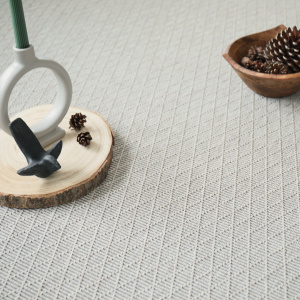Tapis sur mesure tissé plat - Timika blanc craie