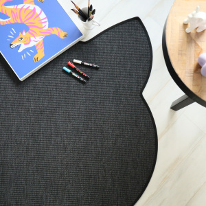 Tapis chat design - Miaou chic - Gris ardoise - vue du dessus