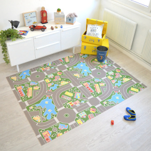 Tapis sur mesure Vinyle pour les enfants Circuit - Les Rues de la Ville Verte